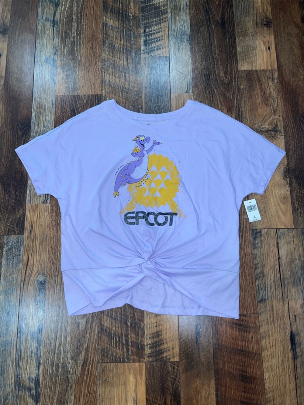 Disney Lilac Figment EPCOT Knot Front Crop Top
